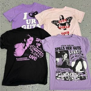 Olivia Rodrigo Kids T-Shirts Set - Purple, Pink, Black